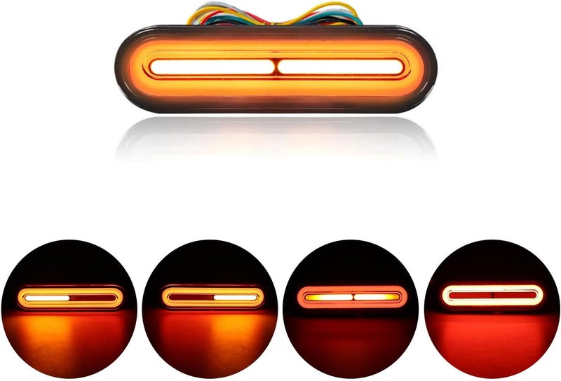 Alopee 5" Universal Led Motorcycle Tail Lights 12V-80V Compact Dual Color Rear Brake and Turn Signals IP67 Waterproof for Dirt Bike ATV Tail Light Scooter Bike Truck Trailer and Golf Cart (1 Pack) - Image 1